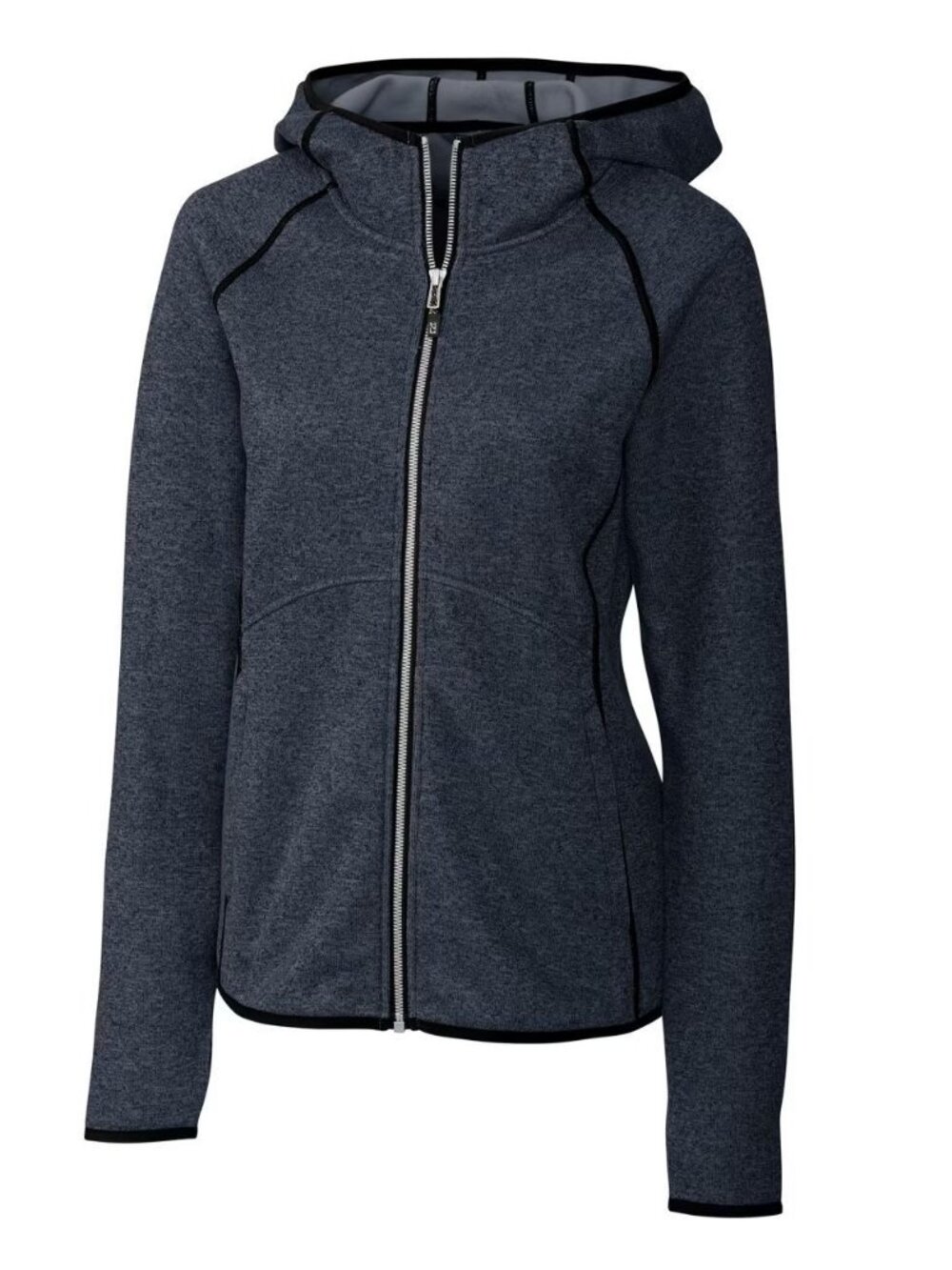 Cutter & Buck Mainsail Sweater-Knit Hoodie Womens Full Zip Jacket - Liberty Navy